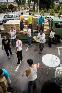 Donation pouring in from the public for Haiyan victims in the Philippines.