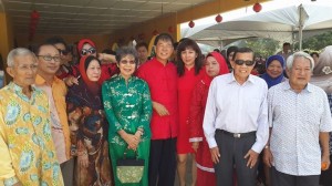 Dato' Sebastian with guests arriving at his open house yesterday.