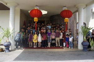 Dr. Sim Kui Hian welcoming guests to his residence.