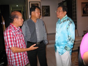 Datuk David Teng, Dato' Sebastian Ting and Chan Chiaw Yam at Teng's house.