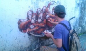 Ernest touching up the fine points