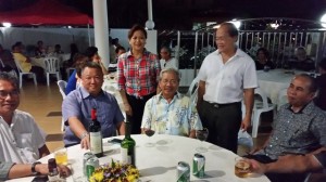 Masing seated centre with Datuk Wilfred and Datin Agnes Nissom standing at the back