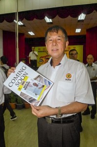 Dato Sebastian Ting showing the soon to be published newsletter.