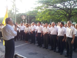 埔奕支部主席谢超发向党员发表演说。