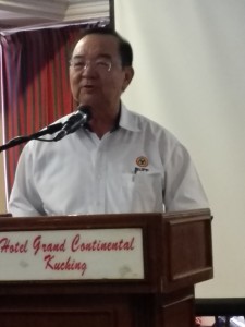 Peter Chin giving a speech