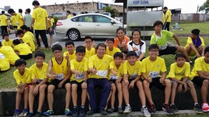 Ting having a fun time with the young runners