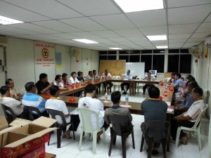 砂拉越人民联合党石隆门支部开会时摄。