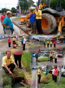 SUPP PCB Chief Wilfred Yap with at the construction site and affected drains that requires cleaning