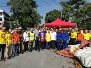 Dr Sim at the scene yesterday 